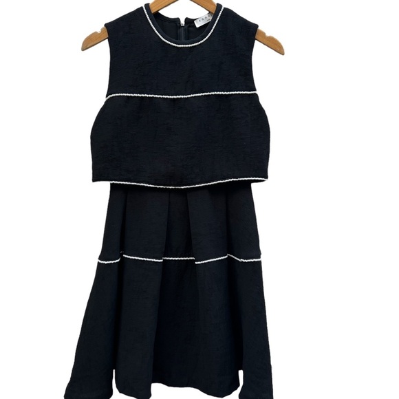 Sandro Pearl Embellished Dress Black Size FR 1/US XS - Picture 7 of 14